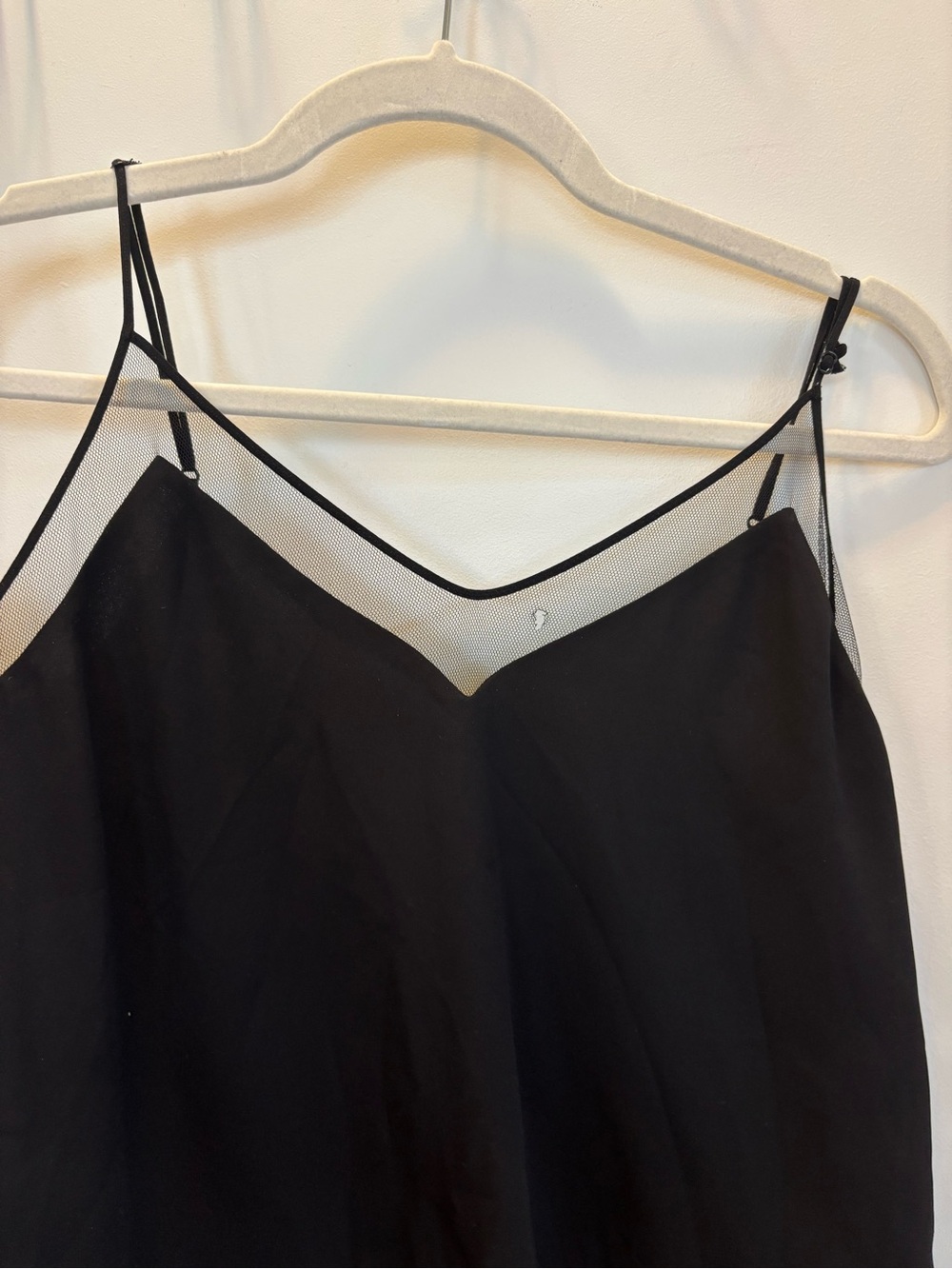 Babaton Black V-Neck Mesh-Trim Cami - Picture 3 of 5